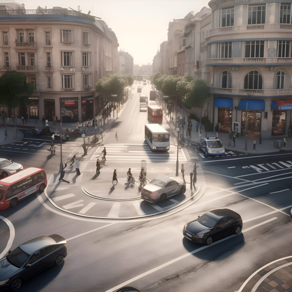 Vue d'un boulevard lyonnais avec du trafic 